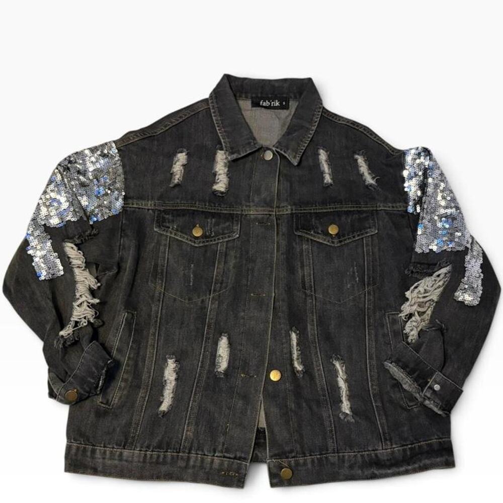 Fabrik distressed denim embellished jean